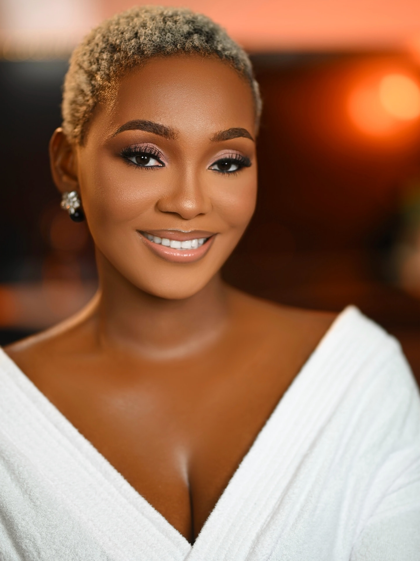 Radiant bridal glow with a beaming smile